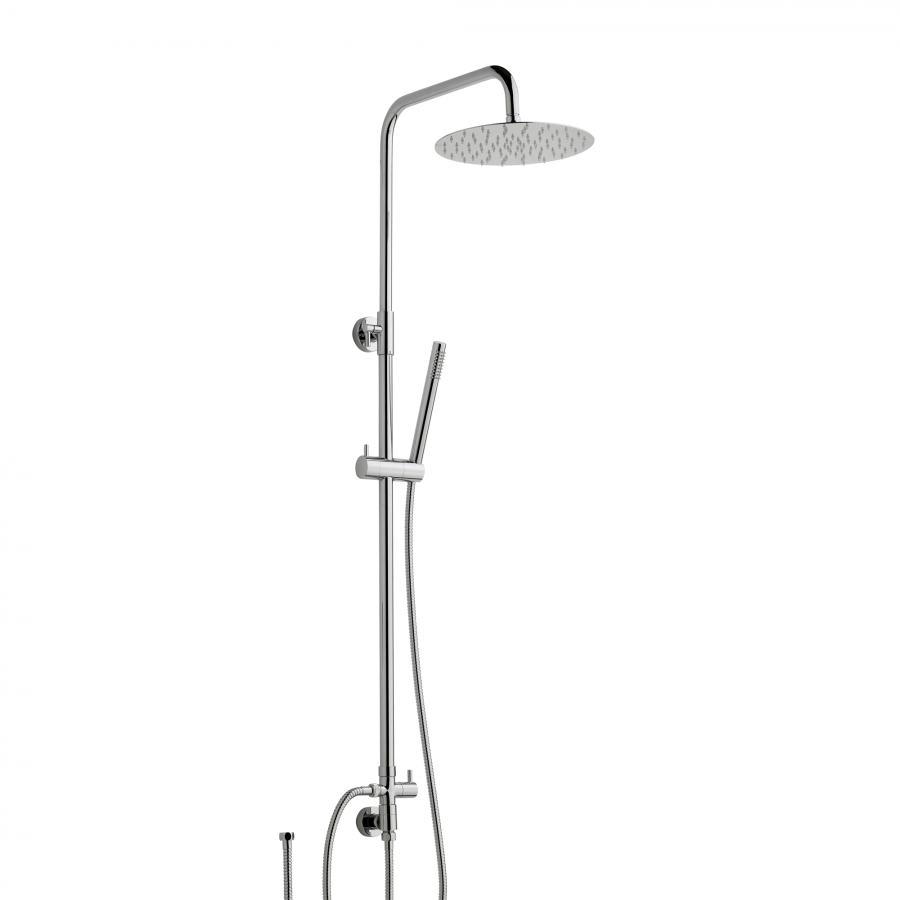 Colonna Doccia Estensibile con Soffione Acciaio, Doccetta ABS e Deviatore – Senza Miscelatore | 220-S0