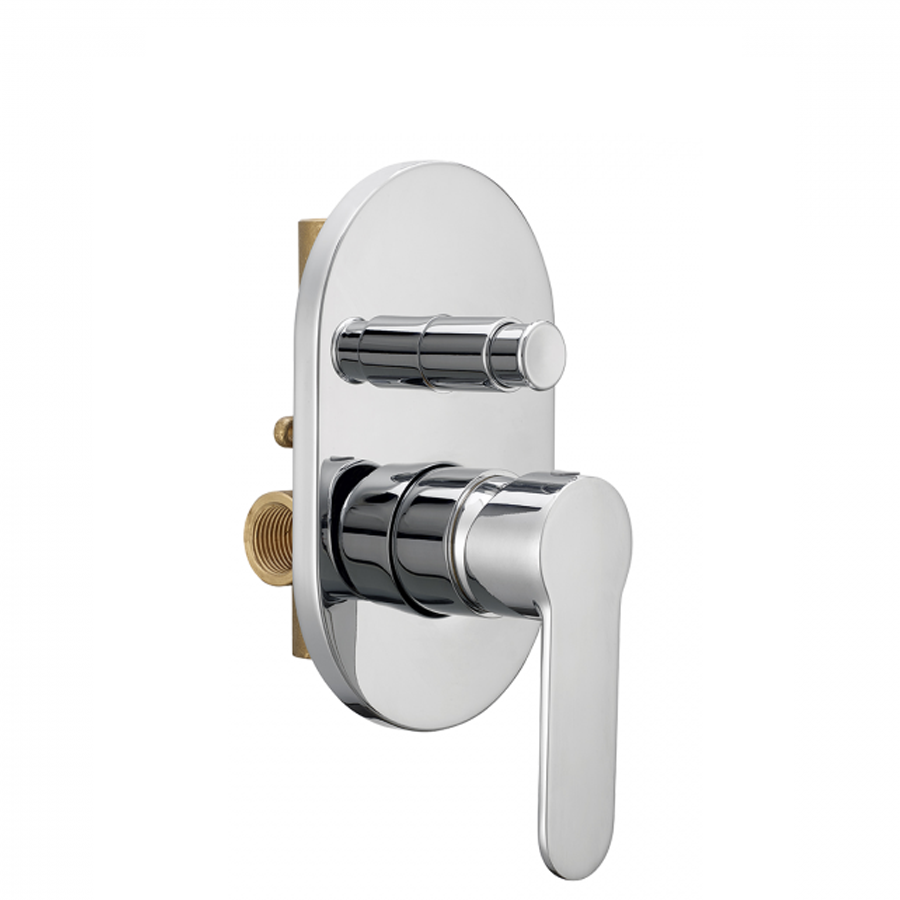 Miscelatore Doccia Incasso 2 Vie Monocomando in Ottone Placcato Made in Italy – Zero30 27188