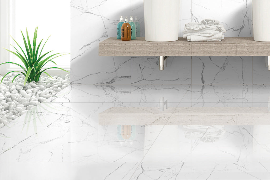 Piastrella Gres Porcellanato – Effetto Marmo Bianco Venato - Venatino Extra White - Supreme