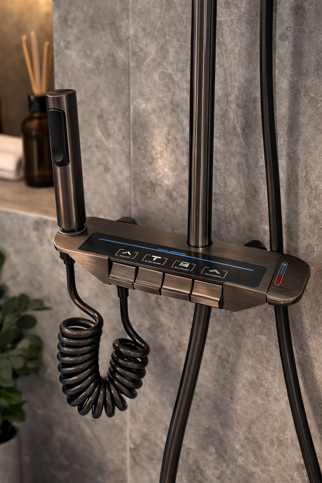 Colonna Doccia Multifunzione FUTURE HOME in Ottone Antracite con Soffione Rain e Regolazione Digitale