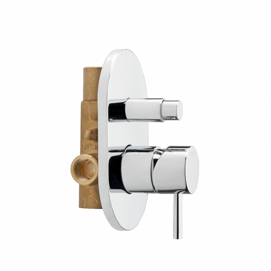 Miscelatore Doccia Incasso 2 Vie Monocomando in Ottone Placcato Made in Italy – Tondì 15188