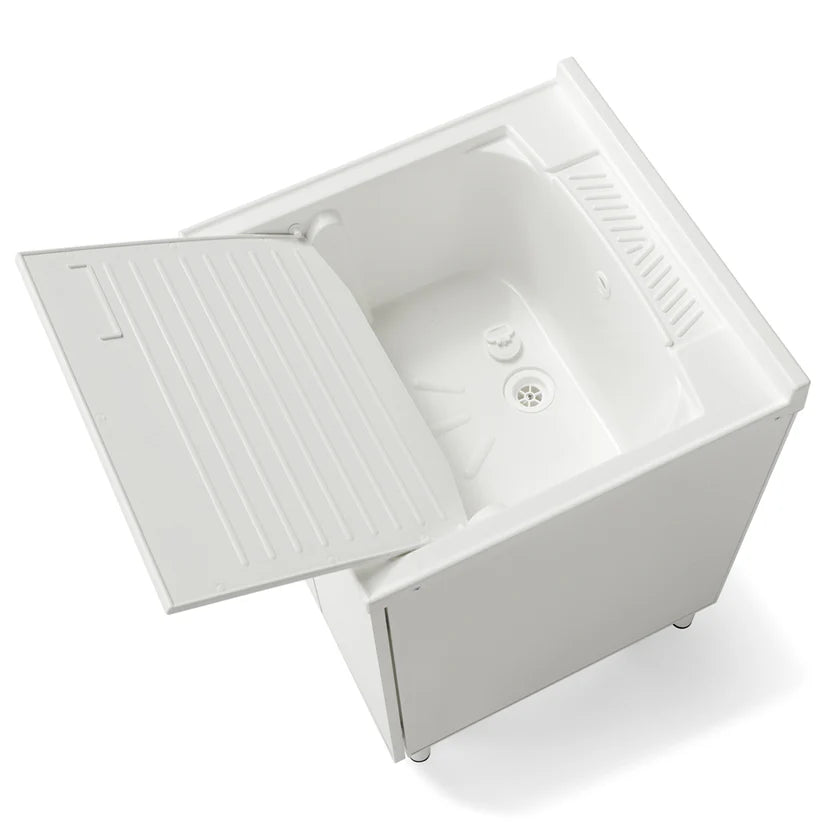 Lavatoio Lavapanni in alluminio 100% MADE IN ITALY NETTUNO 60 x 60 con vasca in ABS e sotto lavatoio