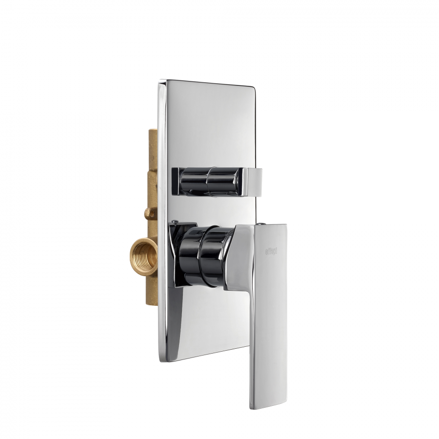 Miscelatore Doccia Incasso 2 Vie in Ottone Placcato Made in Italy – Monocomando Doccia H-Uno 20188