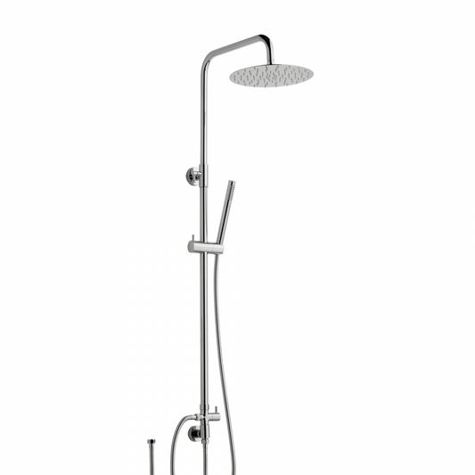 Colonna Doccia Estensibile con Soffione Acciaio, Doccetta ABS e Deviatore – Senza Miscelatore | 220-S0