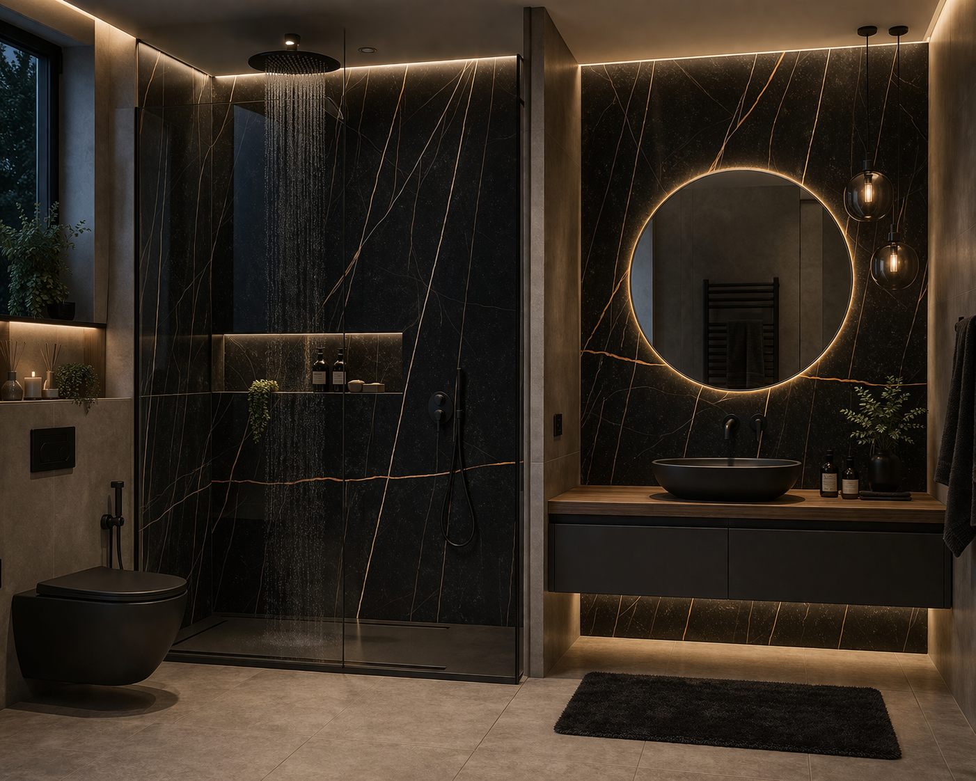 Lastra SPC Effetto Marmo Nero Venato Oro – Finitura Opaca | 280x120 cm