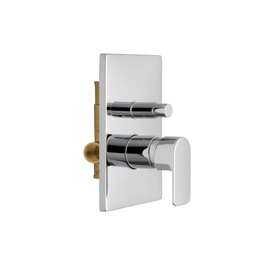 Miscelatore Doccia Incasso 2 Vie Monocomando in Ottone Placcato – Made in Italy | Lettera 3188