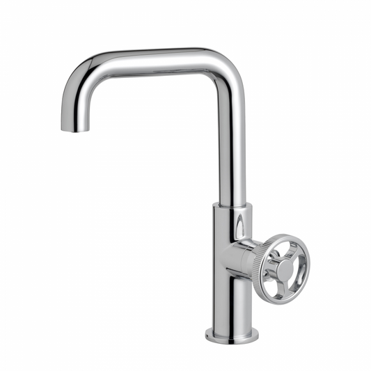 Miscelatore Lavabo Monocomando Design 33030 – Ottone Cromato / Nero Opaco / Satinato