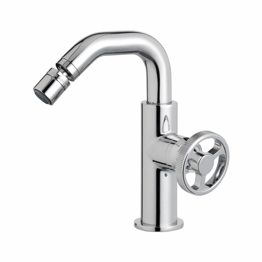 Miscelatore Bidet Monocomando con Scarico Click-Clack – Design Moderno in Ottone Placcato | Finiture Cromo, Nero Opaco, Inoxchrome, Nero Satinato