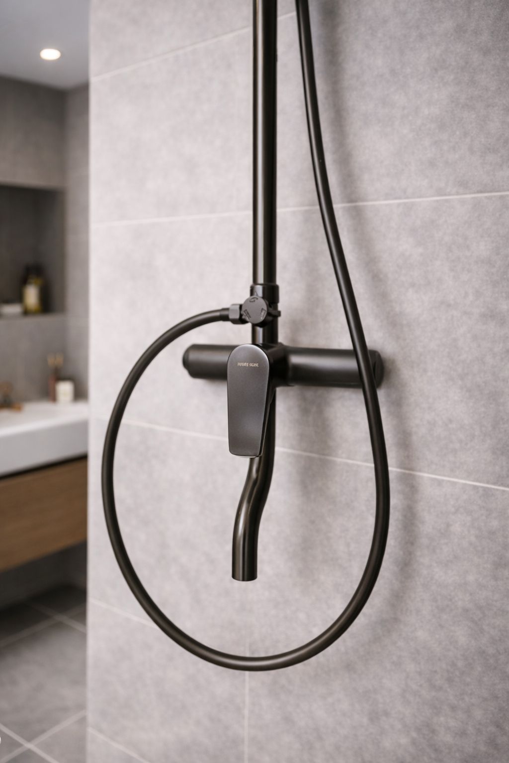 Colonna Doccia FUTURE HOME Multifunzione con Soffione Rain Tondo in Ottone Antracite – Regolazione Manuale