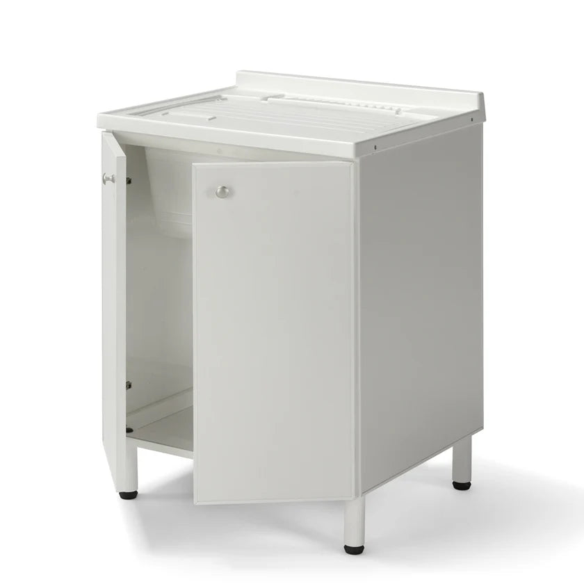 Lavatoio Lavapanni in alluminio 100% MADE IN ITALY NETTUNO 60 x 50 con vasca in ABS e sotto lavatoio