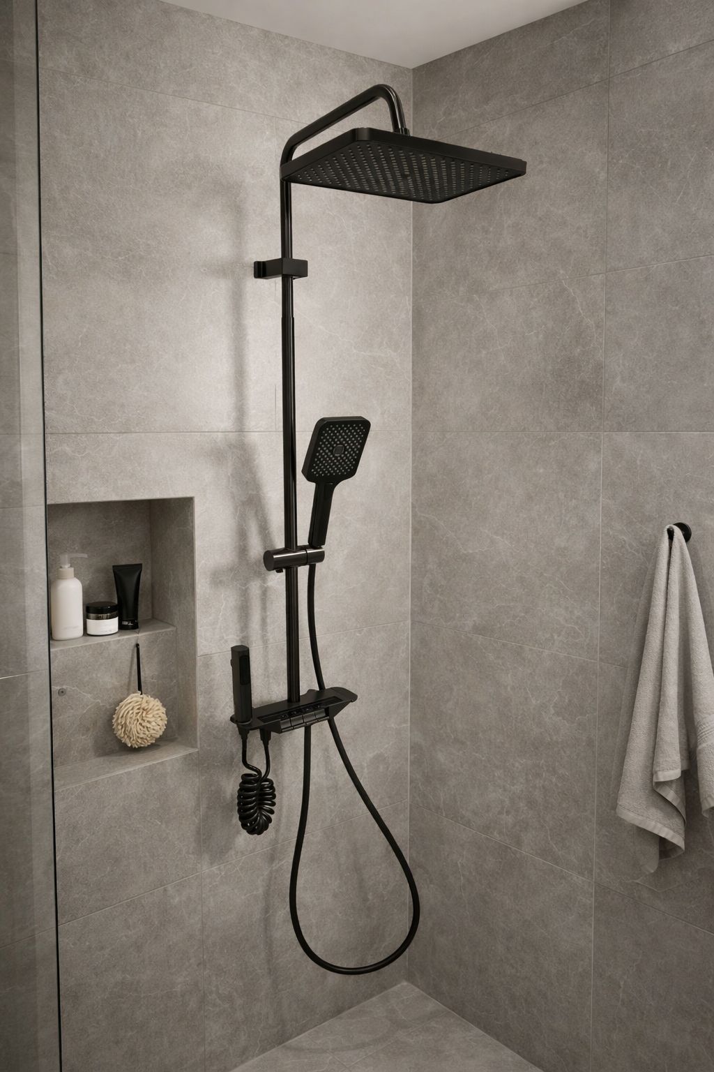 Colonna Doccia Multifunzione FUTURE HOME in Ottone Antracite con Soffione Rain e Regolazione Digitale