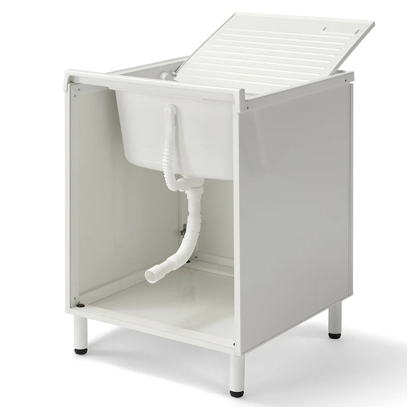 Lavatoio Lavapanni in alluminio 100% MADE IN ITALY NETTUNO 60 x 60 con vasca in ABS e sotto lavatoio
