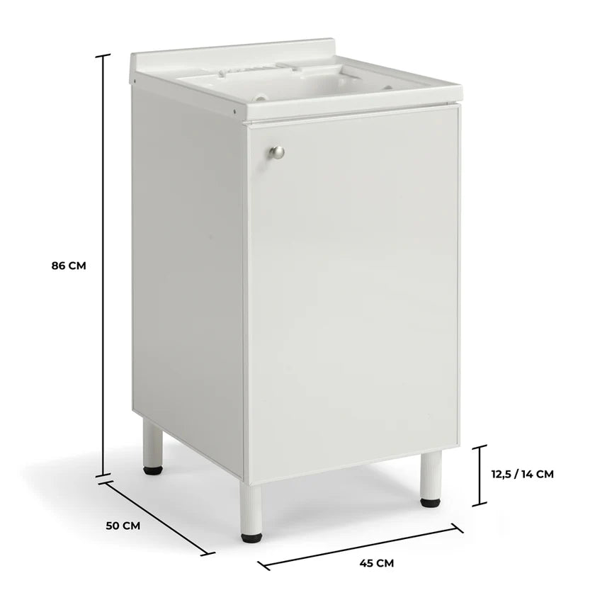 Lavatoio Lavapanni in alluminio 100% MADE IN ITALY NETTUNO 45 x 50 con vasca in ABS e sotto lavatoio