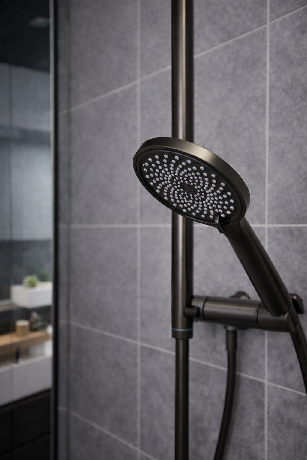 Colonna Doccia FUTURE HOME Multifunzione con Soffione Tondo Rain in Ottone Antracite