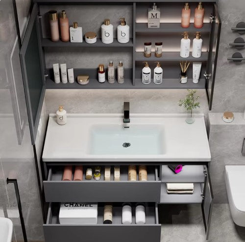 Bathroom Cabinet with Sink and Mirror Container