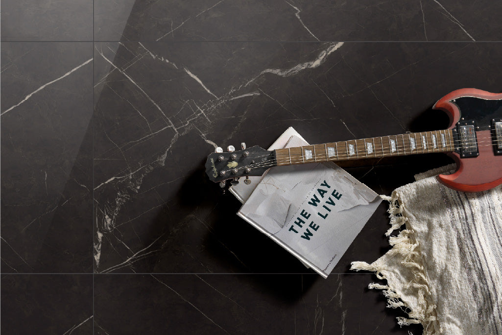 Piastrella Gres Porcellanato Flash Black – Effetto Marmo Nero