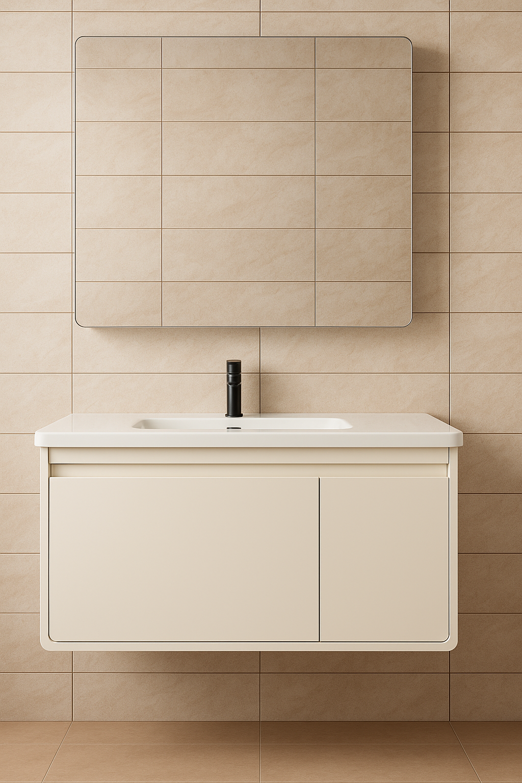 Mobile da Bagno con Specchio Contenitore, Armadietto , 100 cm, Gola