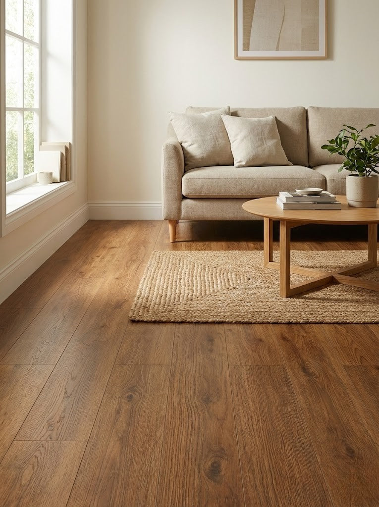 Pavimento SPC Effetto Legno – 5 mm con Tappetino Integrato Rovere Noce