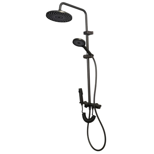 Colonna Doccia FUTURE HOME Multifunzione con Soffione Tondo Rain in Ottone Antracite