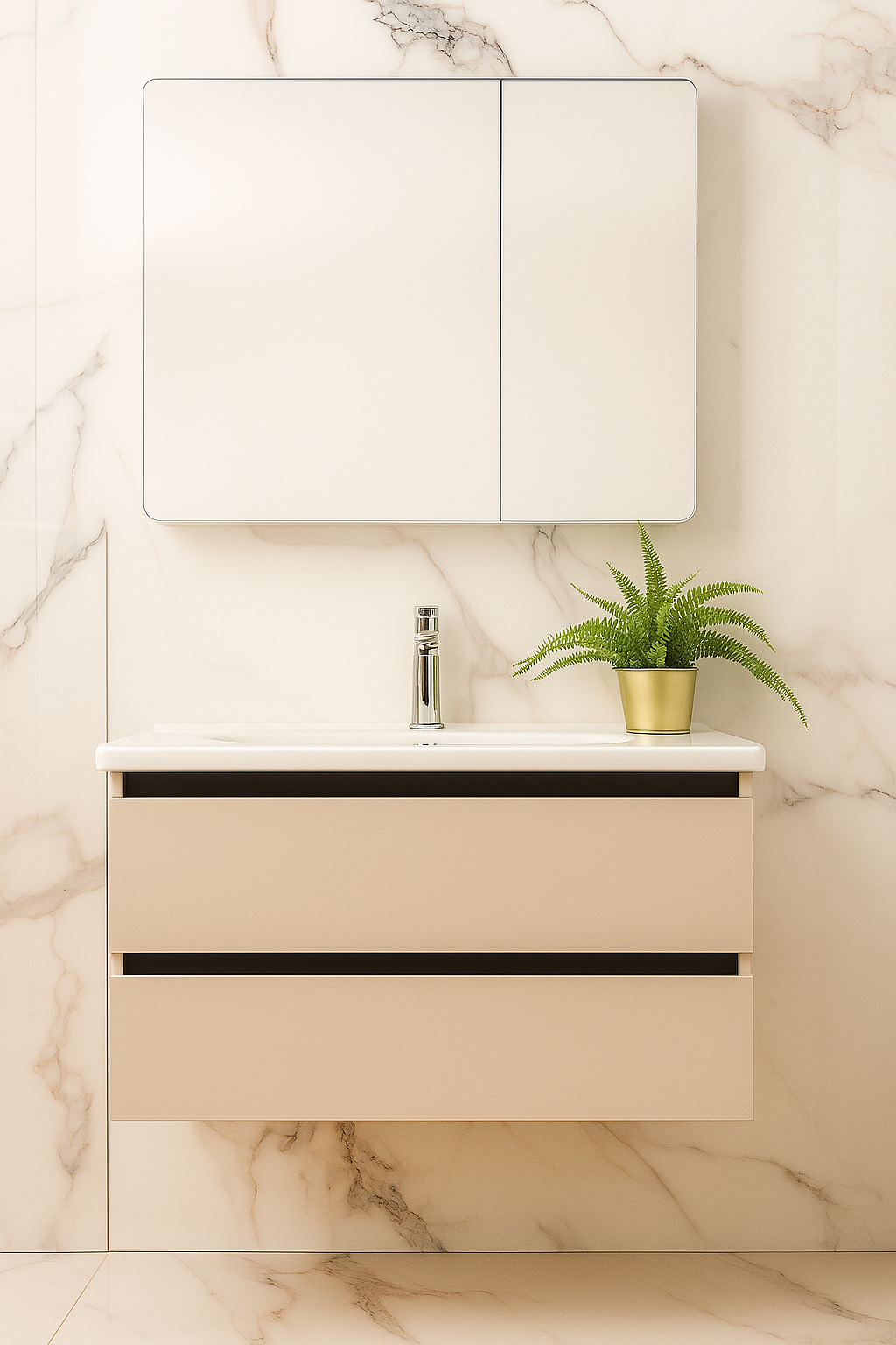 Mobile da Bagno con Specchio Contenitore, Armadietto , 80 cm, Gola Nera