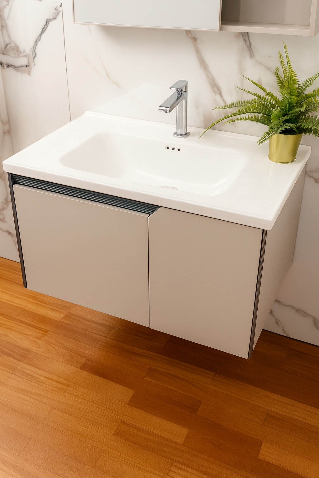 Mobile da Bagno con Specchio Contenitore, Armadietto , Camelia, 80cm