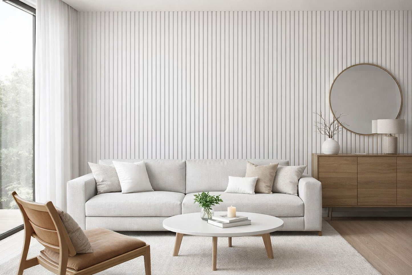 Cannettato - effetto legno - Bianco Frassino