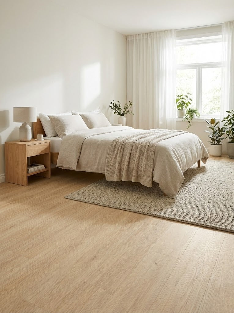 Pavimento SPC Effetto Legno – 5 mm con Tappetino Integrato Rovere Naturale