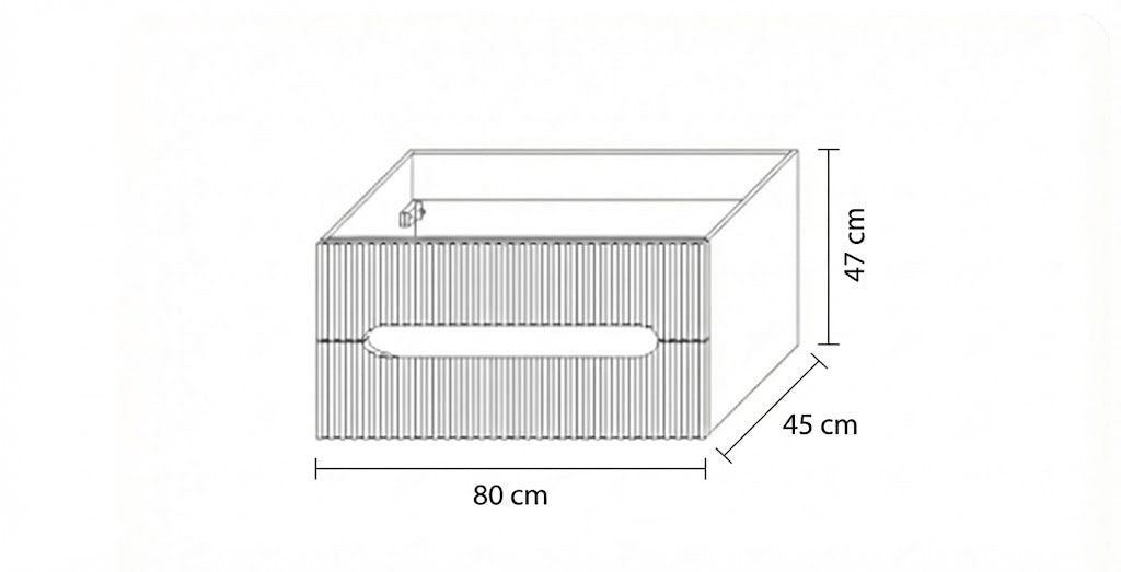 Mobile da Bagno con Specchio Contenitore, Armadietto , 80 cm, Gola Nera